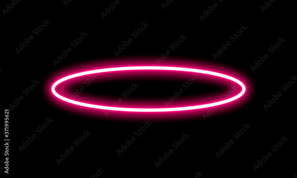 pink neon light shape. neon with long lines forming Circle pink neon light shape. neon with long lines forming Circle