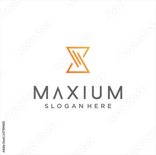 Hourglass Letter M Logo Flat Monogram Stock Vector. Iniitial M Logo Line Design. Alphabet M Logo infinity Minimalist Design