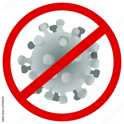 Stop coronavirus concept on white background. Vector illustration