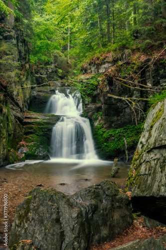 Resov waterfalls on the river Huntava in Nizky Jesenik  Northern Moravia  Czech Republic