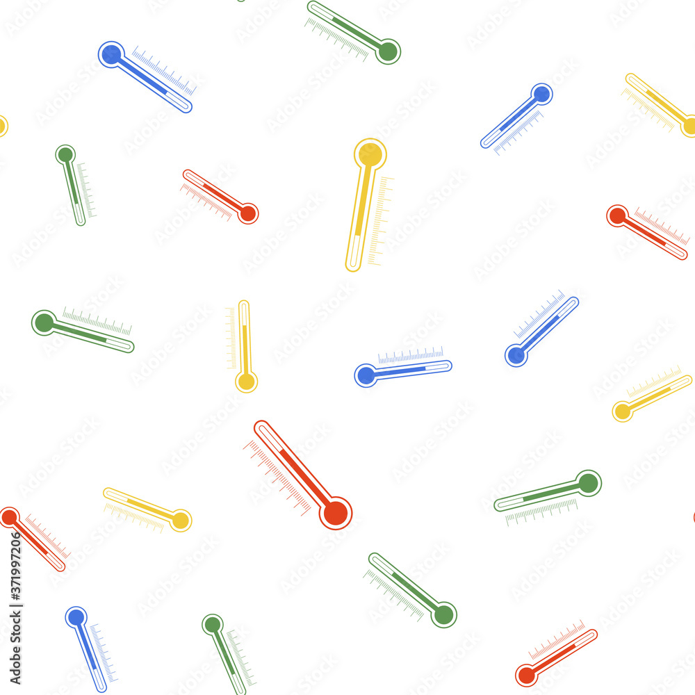 Color Thermometer icon isolated seamless pattern on white background. Vector. Color Thermometer icon isolated seamless pattern on white background. Vector.