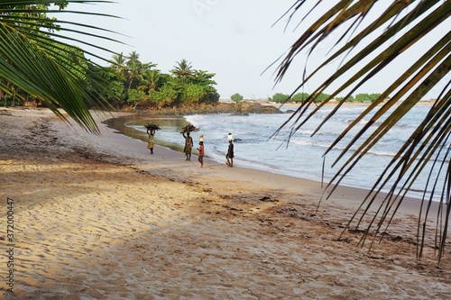 Cape Coast, Ghana: Simple life at the beach on the african coast near Elmina