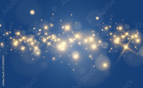 Bright beautiful star.Vector illustration of a light effect on a transparent background. photo