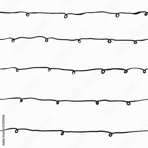 simple easy childish hand drawing line art continuous black curved swirl linear for seamless pattern, background, wallpaper, texture etc. vector design