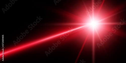 Bright beautiful laser beams on a transparent background. Scanner laser.