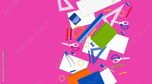 sfondo, materiale scolastico, scuola, studiare
