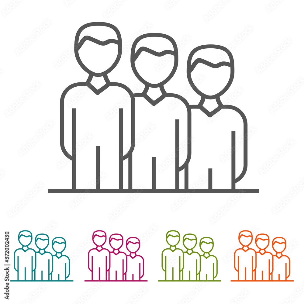 Team Business People icons in thin line Style and flat Design. Team Business People icons in thin line Style and flat Design.
