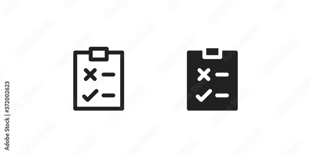 Obraz premium Check list simple icon set. Clipboard symbol concept in vector flat