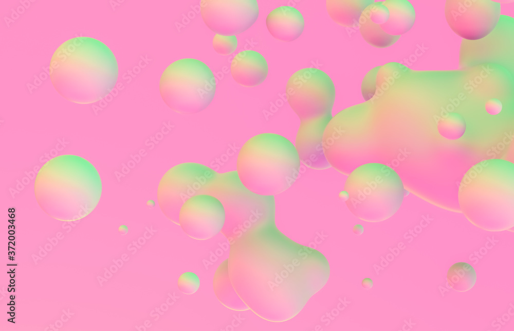 Abstract 3d art background. Holographic floating liquid blobs, soap bubbles, metaballs. Abstract 3d art background. Holographic floating liquid blobs, soap bubbles, metaballs.