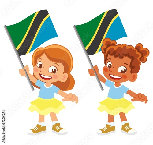 Tanzania flag in hand set