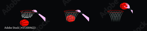 a set of dunk with hand icon design template in various models. vector illustration