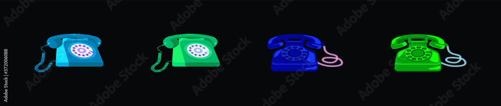 a set of rotary phone icon design template with various models. vector illustration a set of rotary phone icon design template with various models. vector illustration