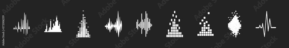 a set of sound wafe icon design template with various models. vector illustration a set of sound wafe icon design template with various models. vector illustration