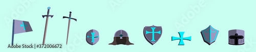 a set of templar knight icon design template with various models. vector illustration