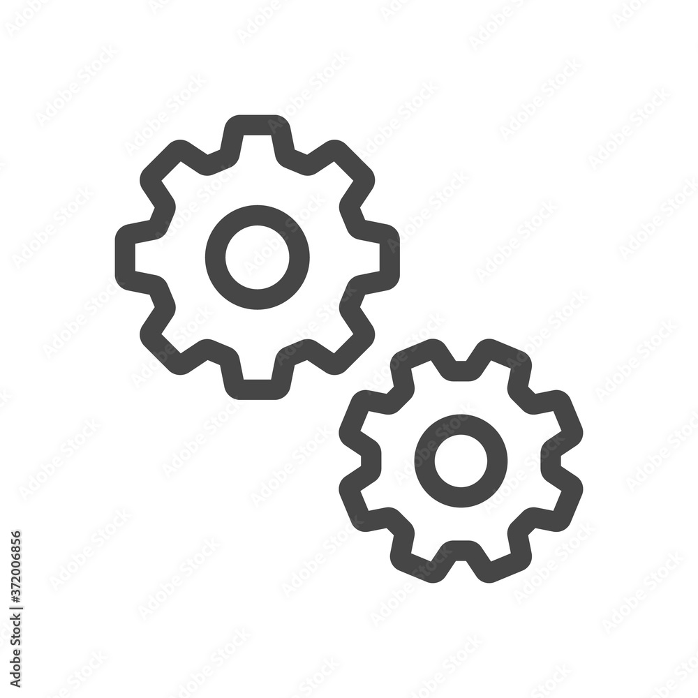 Setting, Gear, Tool, Cog Flat Web Mobile Icon Vector Sign Symbol Button Element Silhouette isolated on white background. Setting, Gear, Tool, Cog Flat Web Mobile Icon Vector Sign Symbol Button Element Silhouette isolated on white background.