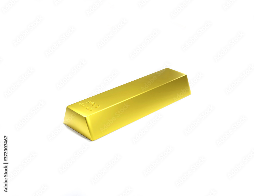 3d rendering illustration gold bar bullion on a white background 3d rendering illustration gold bar bullion on a white background