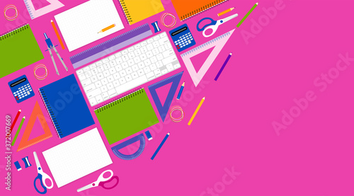 sfondo, materiale scolastico, scuola, studiare