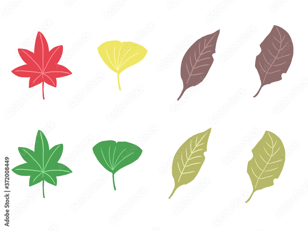 紅葉・銀杏・枯葉の素材イラスト 紅葉・銀杏・枯葉の素材イラスト