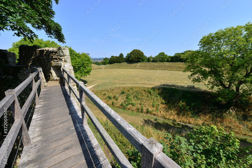 Looking out from the battlements of a castle in the Isle of Wight.