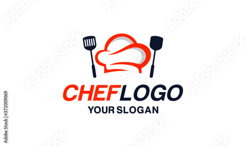 Chef hat logo design vector 