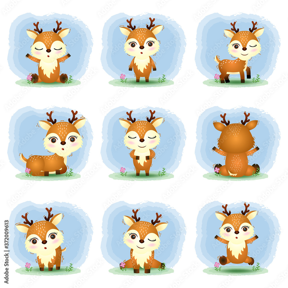 cute deers collection in the children's style cute deers collection in the children's style