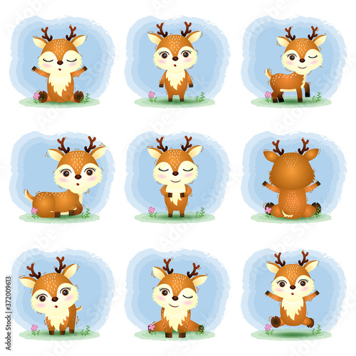cute deers collection in the children's style