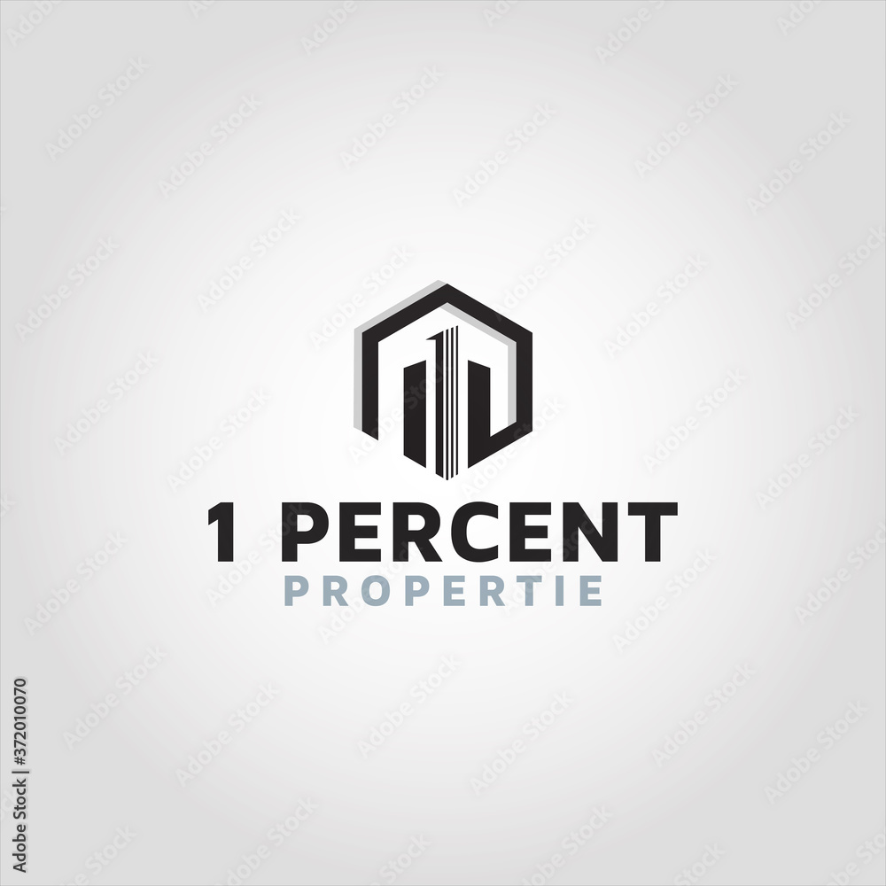 Real estate with letter 1 adobe stock logo design template idea and inspiration Real estate with letter 1 adobe stock logo design template idea and inspiration
