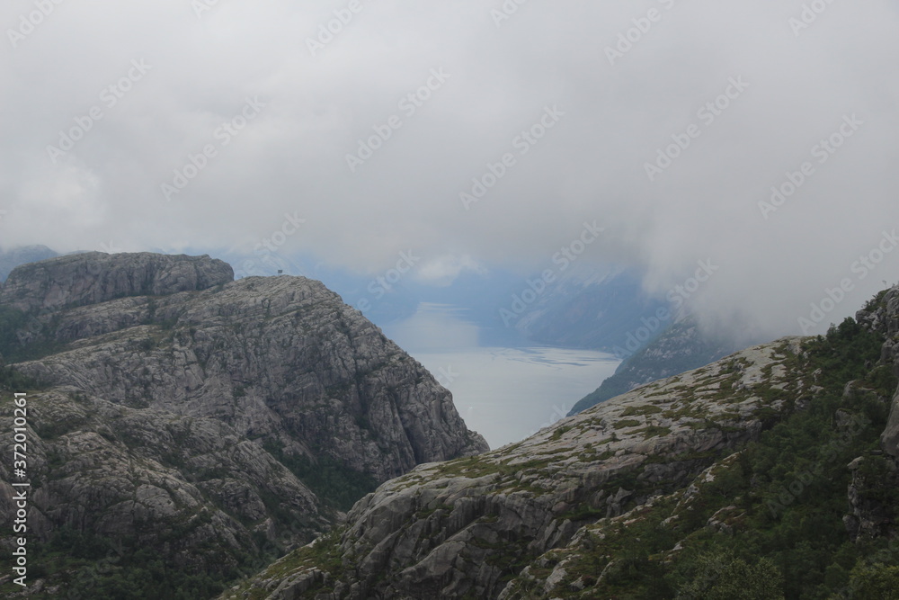 Fjord vom Berg aus gesehen