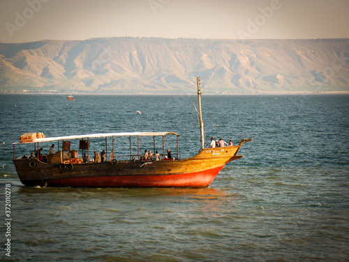 Boat at the sea of Galilea, Israel
