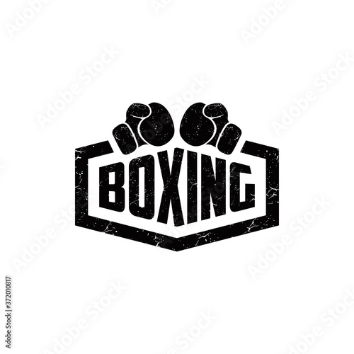 Vintage boxing logo. Boxing sport vector.