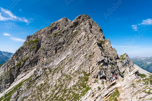 Climbing the Karhorn Via Ferrata near Warth Schrocken in the Lechquellen Mountains photo