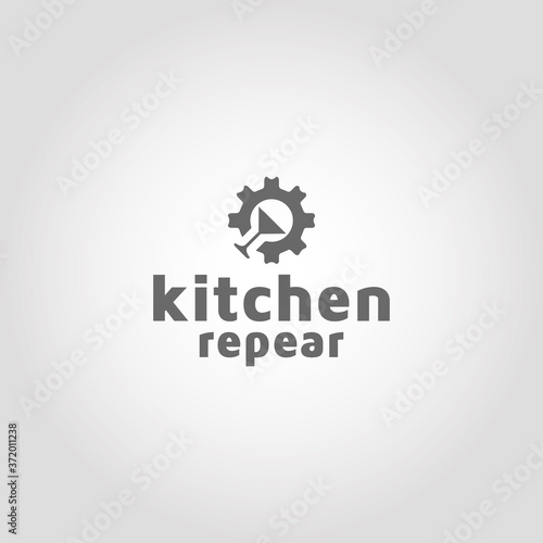 Kitchen repair adobe stock  vector logo design