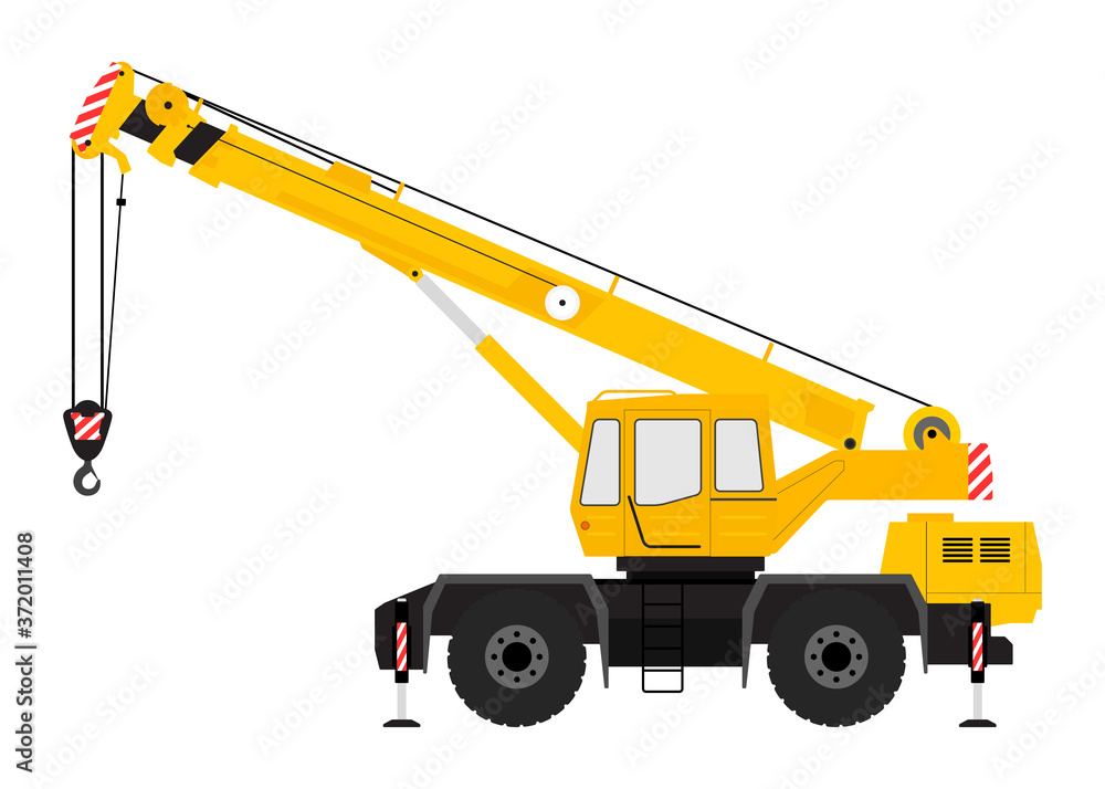 The crane silhouette on a white background. The crane silhouette on a white background.
