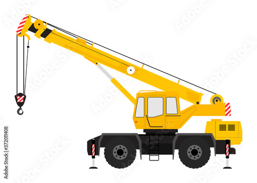 The crane silhouette on a white background.