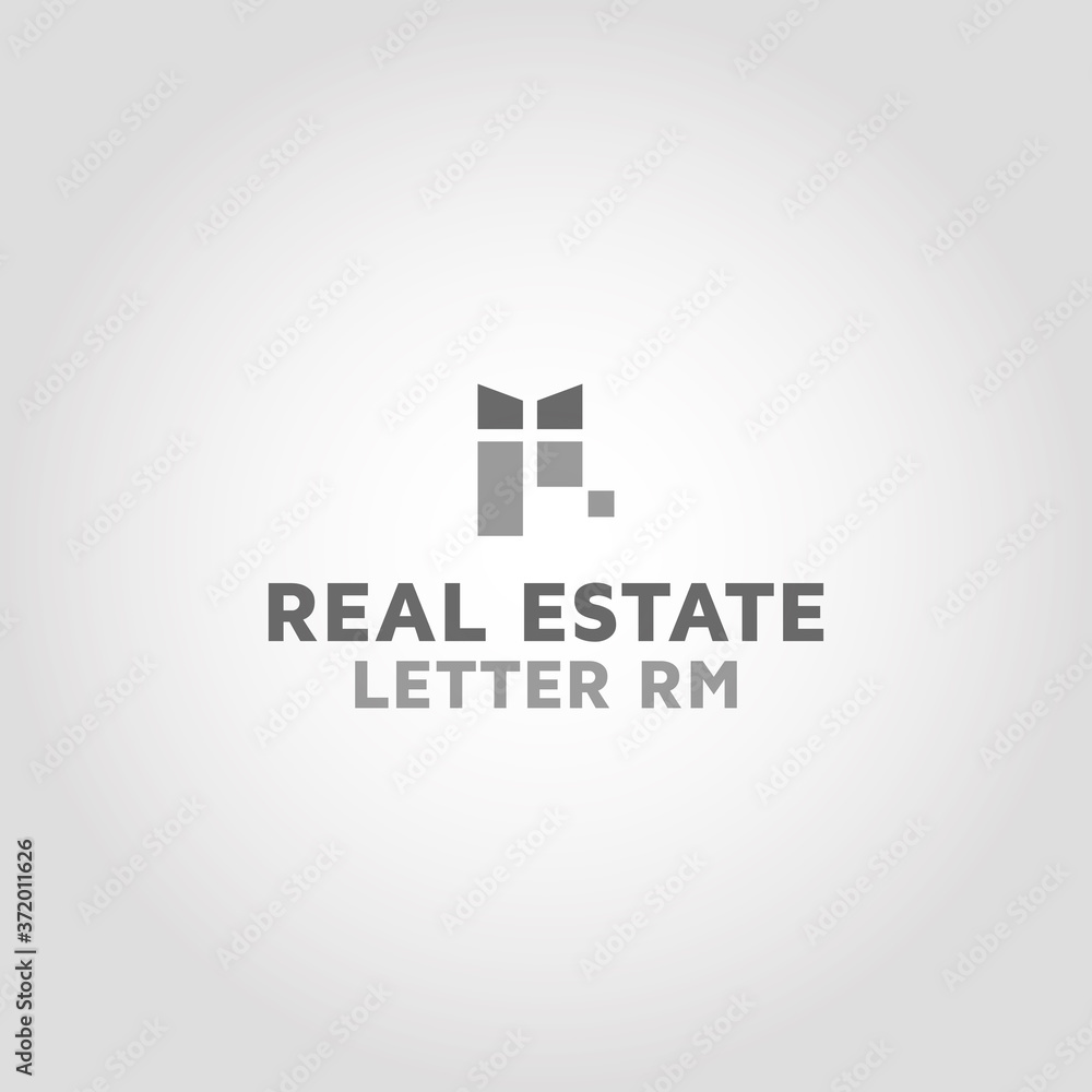 Real estate Letter RM and MR Vector adobe stock logo design template idea