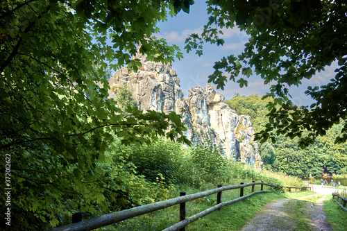 Externsteine near Detmold, sandstone formation that was used for mystical, esoteric and early Christian purposes