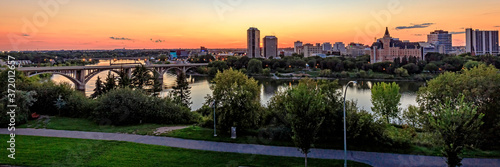Tableau sur toile Downtown Aerial