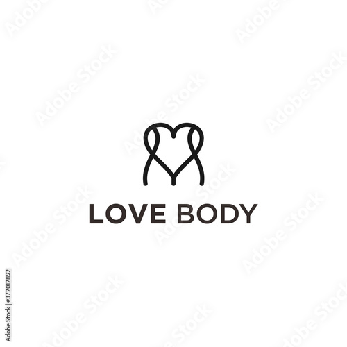 abstract body logo. heart icon