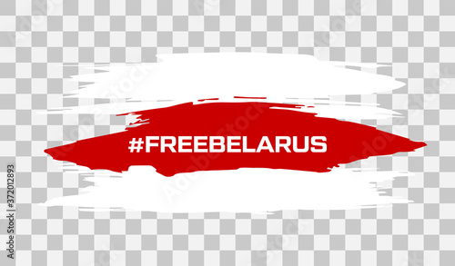 Belarus white-red-white flag. Elections in Belarus 2020. Long live Belarus. Symbol of protest and disagreement. Vector stock illustration.