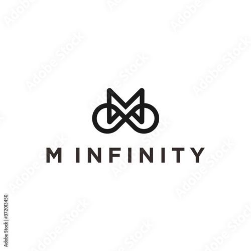 abstract m logo. infinity icon