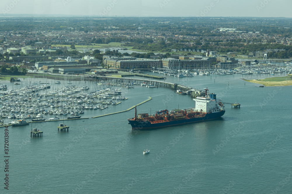 A chemical tanker at Gosport, England.