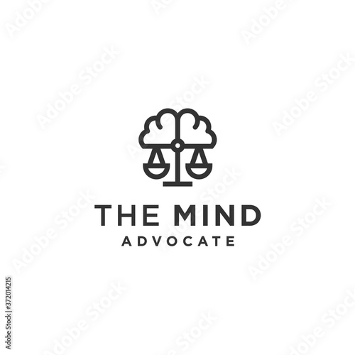 abstract legal logo. brain icon