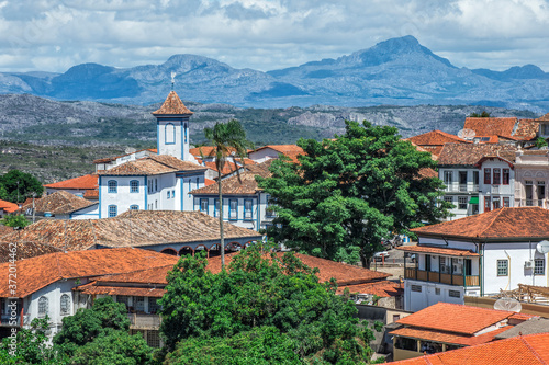 View over Diamantina and the Nossa Senhora do Amparo Church, Diamantina, Minas Gerais, Brazil photo