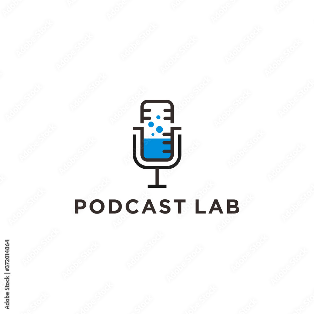 Fototapeta premium abstract podcast logo. lab icon