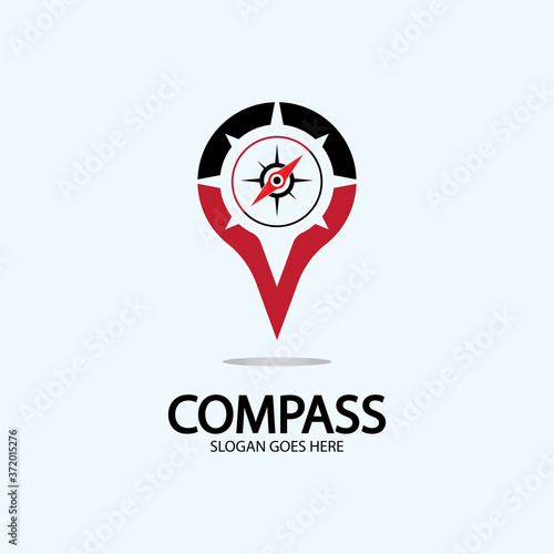 Free Download Geolocation point with compass logo illustration design concept vector - GFXLoad