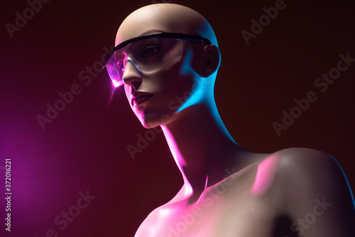 A female mannequin wearing ...