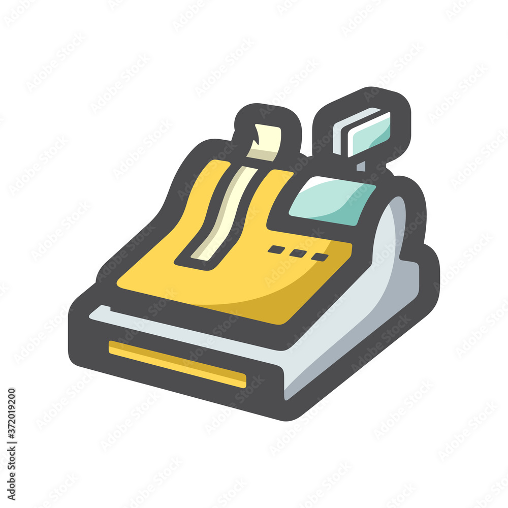 Fototapeta premium Cashbox. Cash machine Vector icon Cartoon illustration.