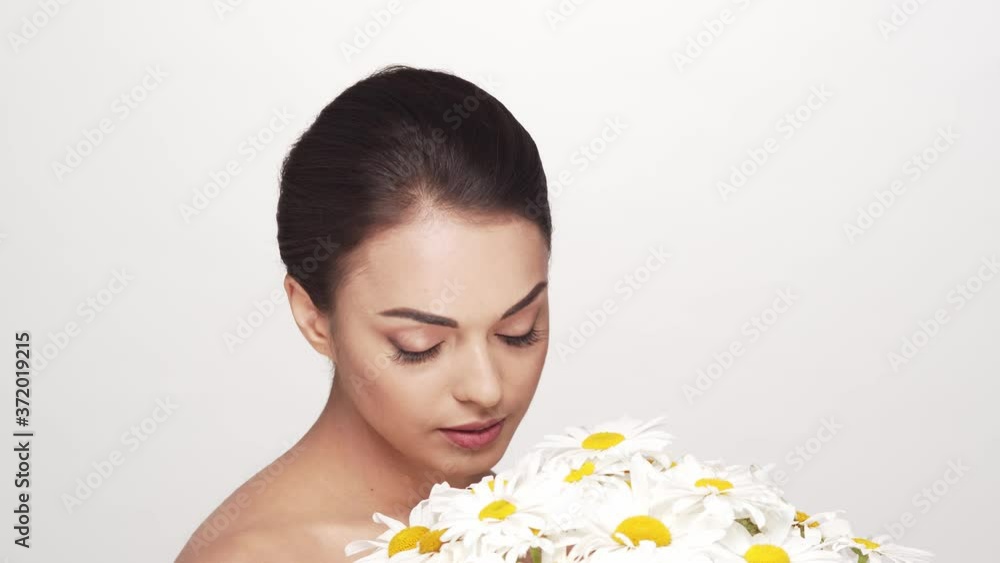 Studio portrait of young and beautiful brunette woman Studio portrait of young and beautiful brunette woman