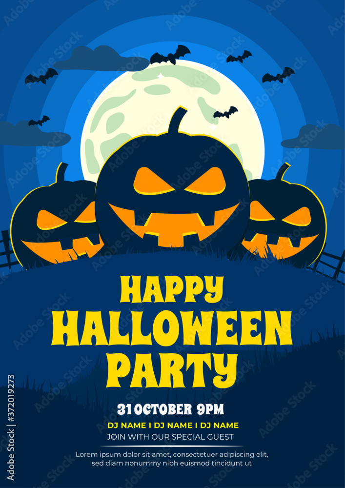  Halloween party Flyer poster design, vector