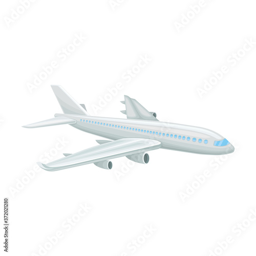 Cargo Airplane Carrying Parcels as Shopping Logistics Vector Illustration